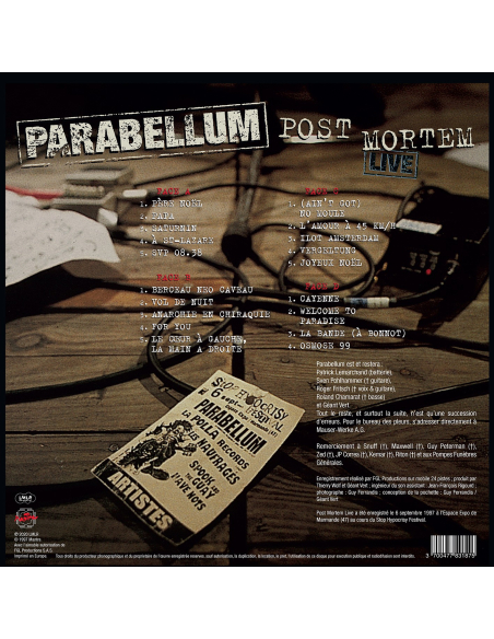 Parabellum - Post Mortem Live - RSD 2020 (Vinyle)