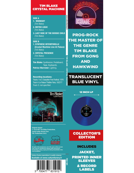 Tim Blake - Crystal Machine - RSD 2020 (Vinyle)