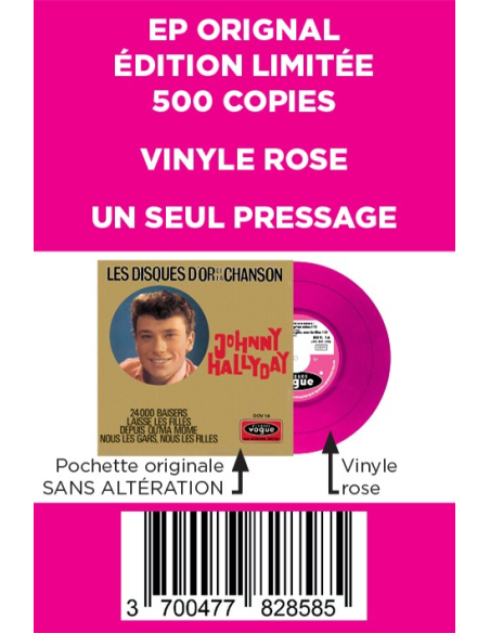 Johnny Hallyday - EP N°15 - Les Disques D'or De La Chanson (Vinyle 7'')