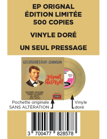 Johnny Hallyday - EP N°14 - Les Disques D'or De La Chanson (Vinyle 7'')