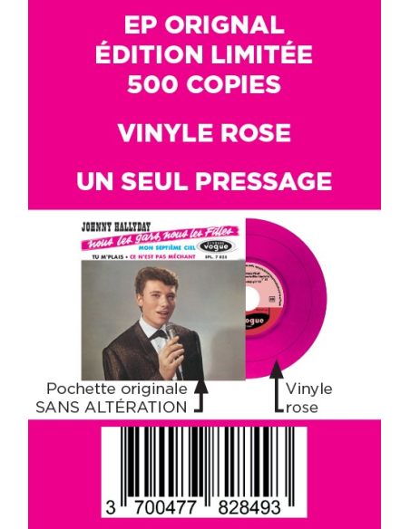 Johnny Hallyday - EP N°06 - Nous Les Gars, Nous Les Filles (Vinyle 7'')