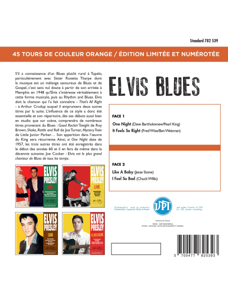 Elvis Presley - 45 Tours - The Signature Collection N°06 - Blues (Vinyle Orange)